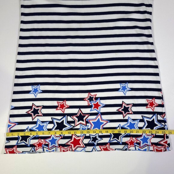 Kim Rogers - Women's Size XL - Tank Top - Blue & White Striped With Stars - Picture 9 of 10